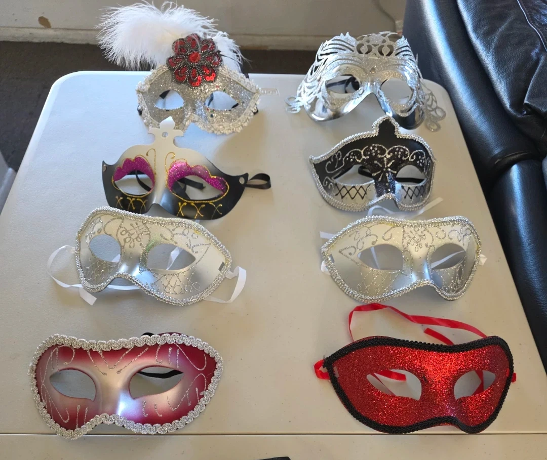 Lot of 8 Assorted Masquerade Masks