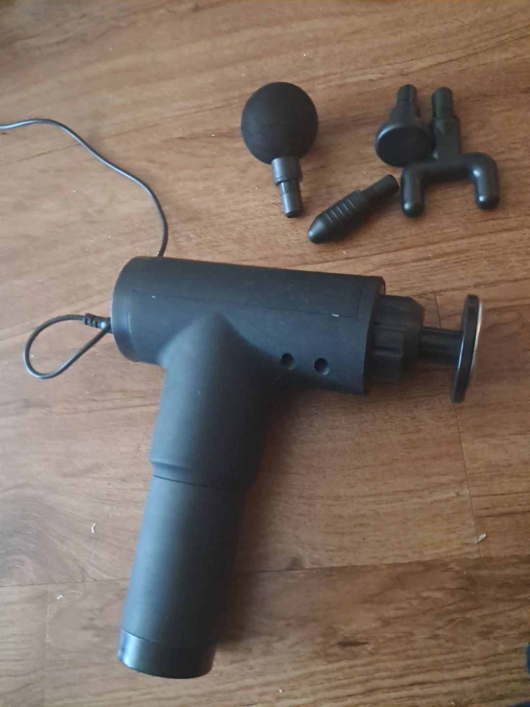 Black Handheld Massage Gun with 4 Attachments