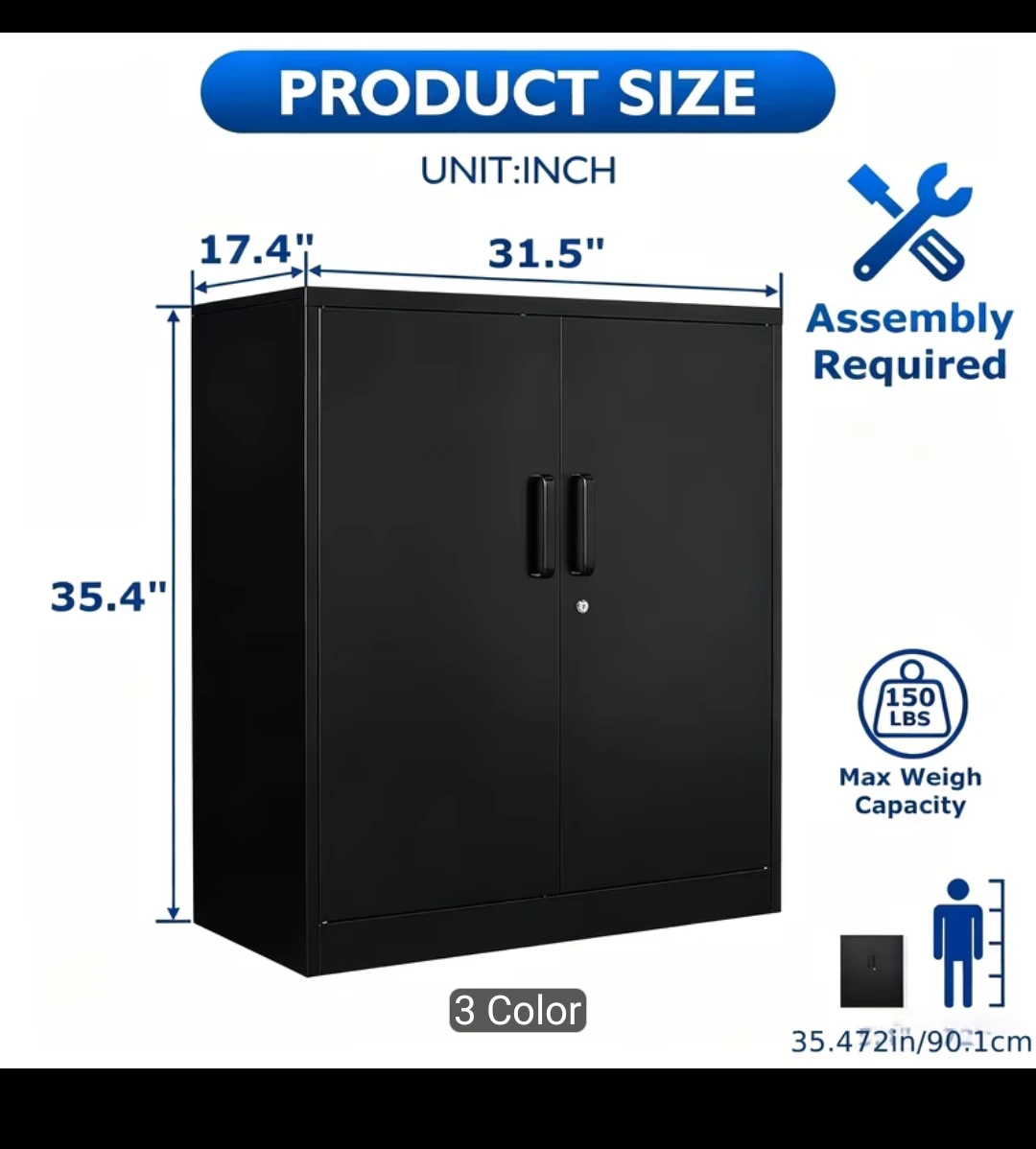 Metal Storage Cabinet white colour - photo 2