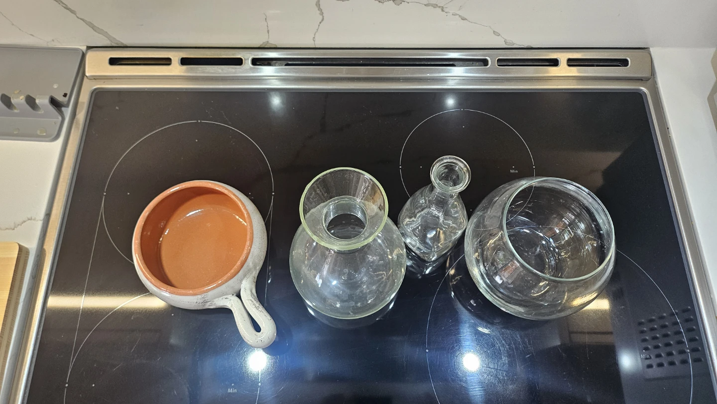 Assorted Glass Vases and a terra Cotta bowl - photo 3