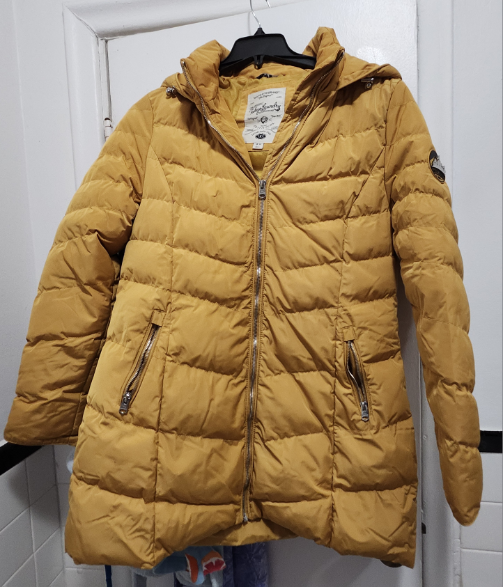 Tokyo Laundry Mustard Puffer Jacket Size Large