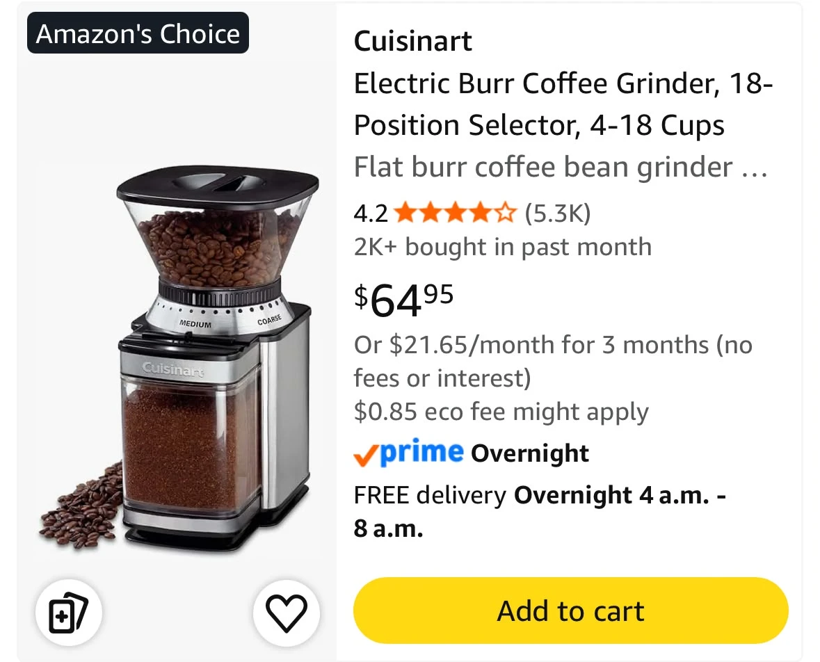 Cuisinart Electric Burr Coffee Grinder - photo 2