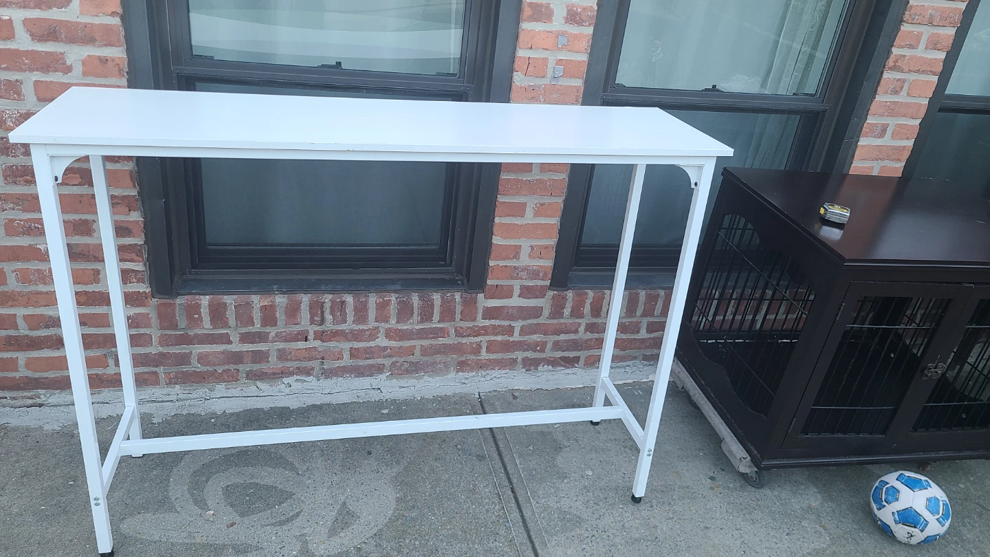 White Tall Metal Bar Table - photo 2