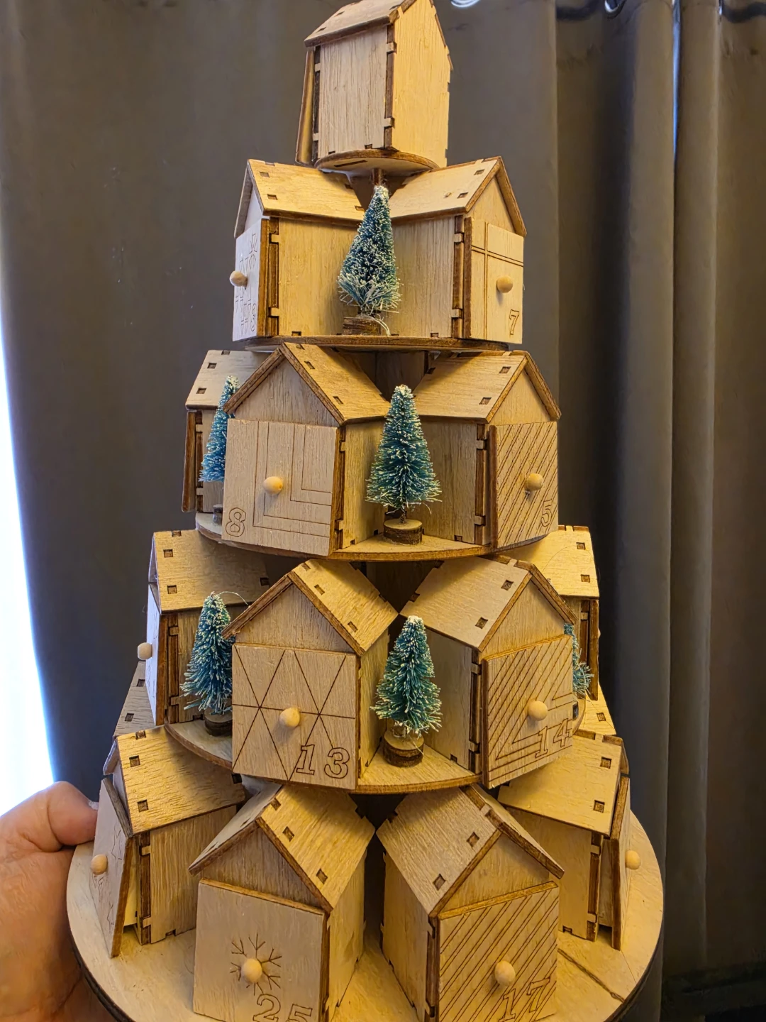 Wooden Advent Calendar Tree