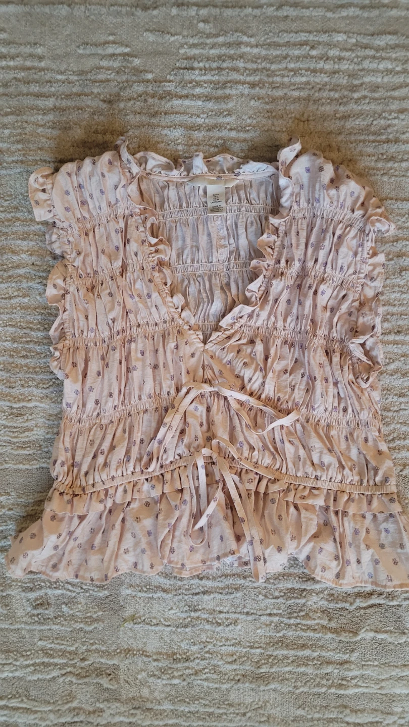 H&M Haut à volants rose
