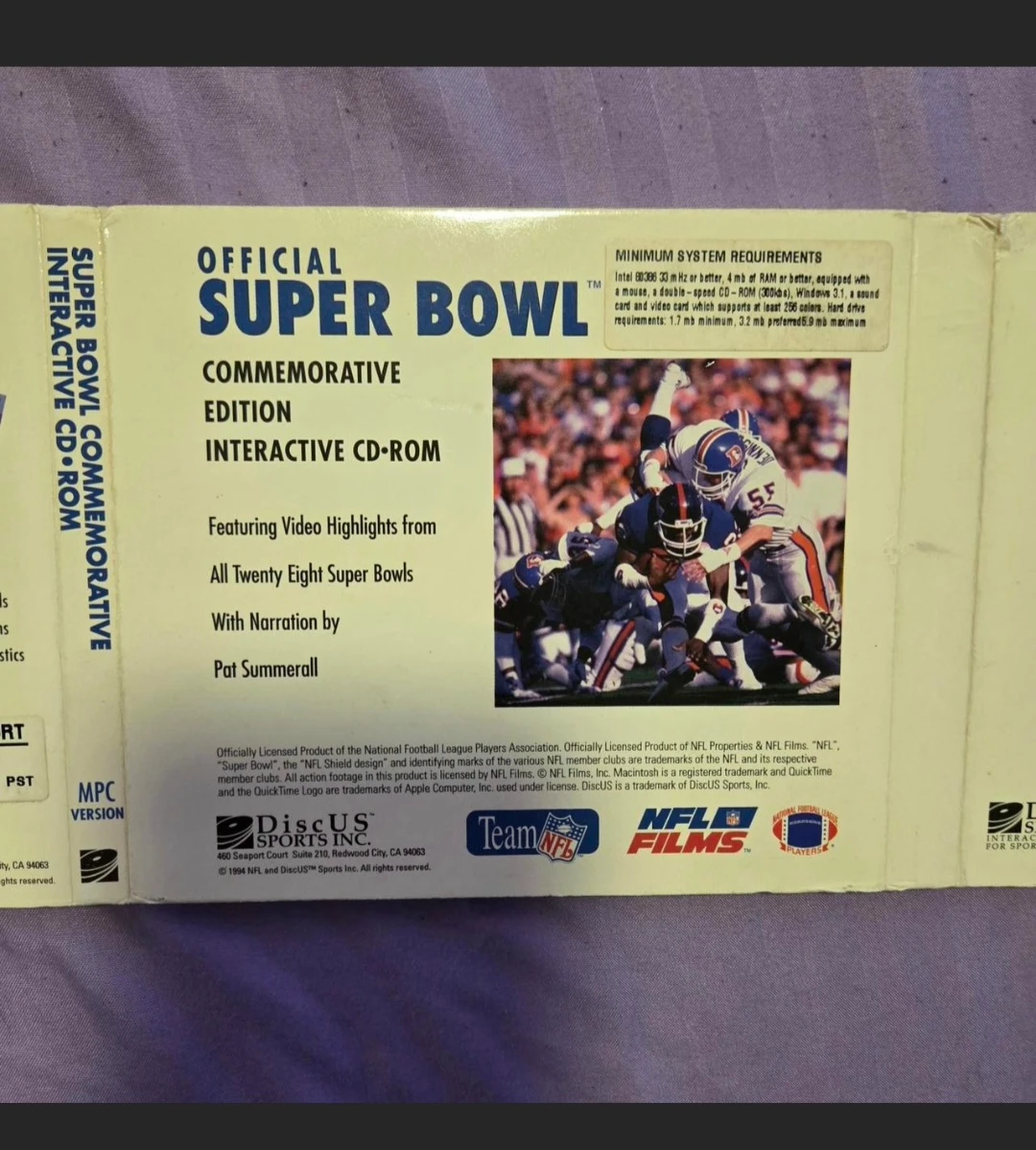NFL Super Bowl Interactive CD-ROM (1994) -Super Bowl I-XXVIII - photo 4