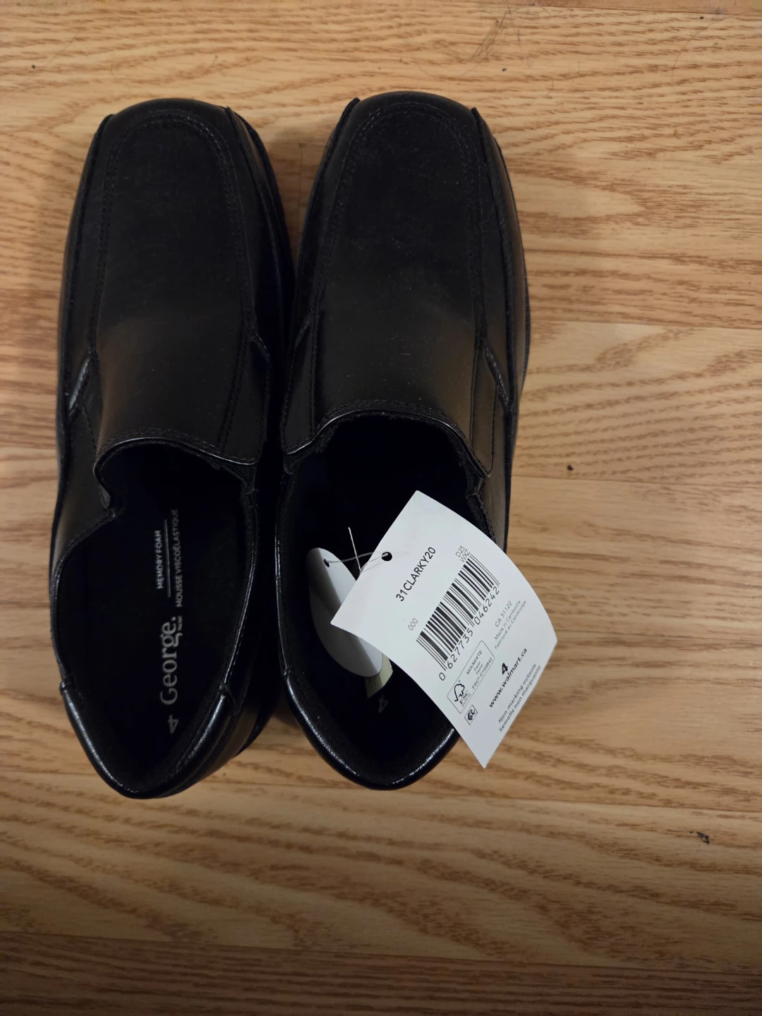 BNWT George Boys Black Dress Shoes Size 4