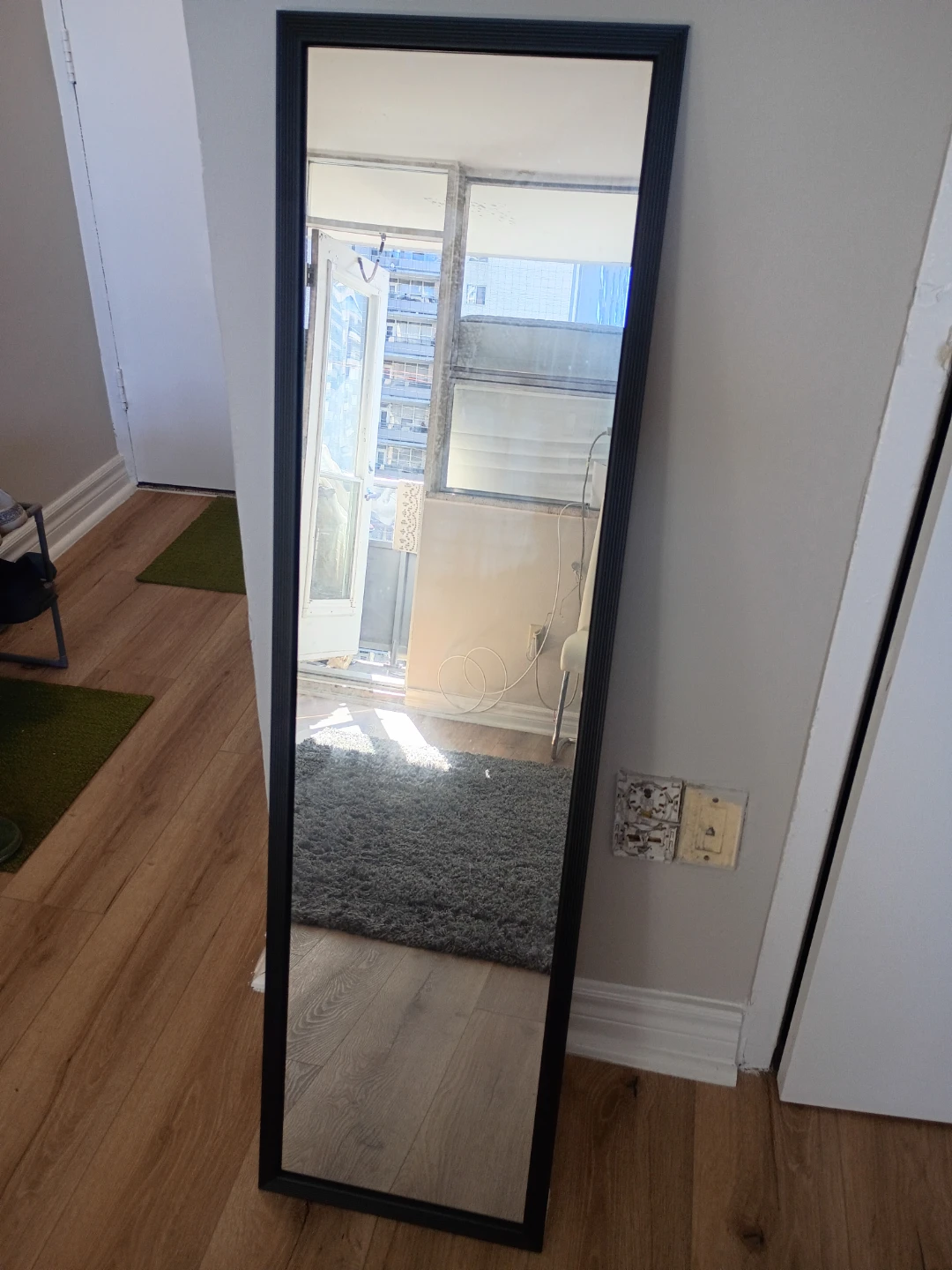 Full length black wall mirror 35 x 127 cm