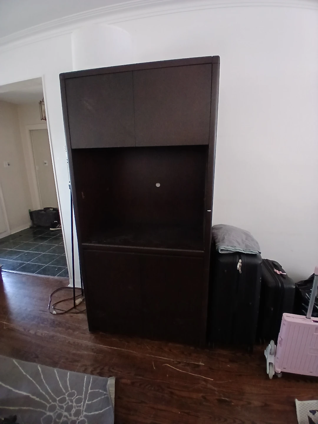 Dark Brown Modular Desk and Tall Storage Cabinet Set - photo 2