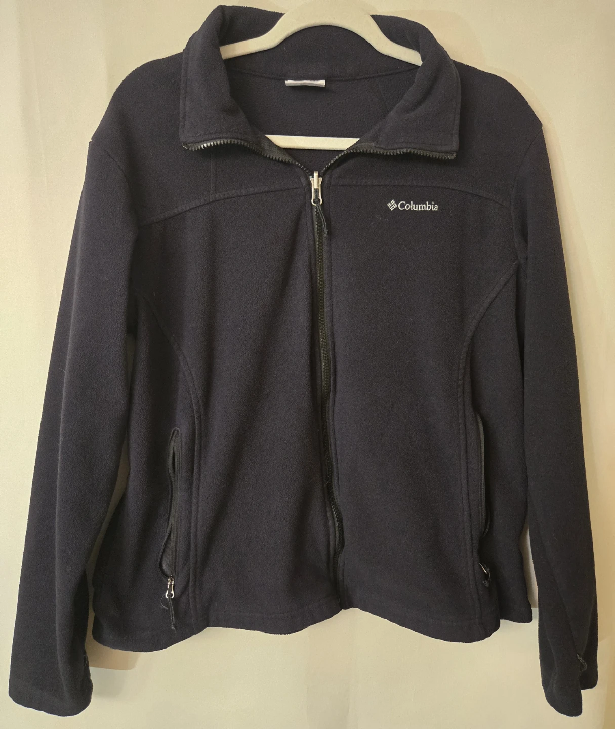 Men's Columbia Fleece.  X-LARGE Black full-zip.EUC.