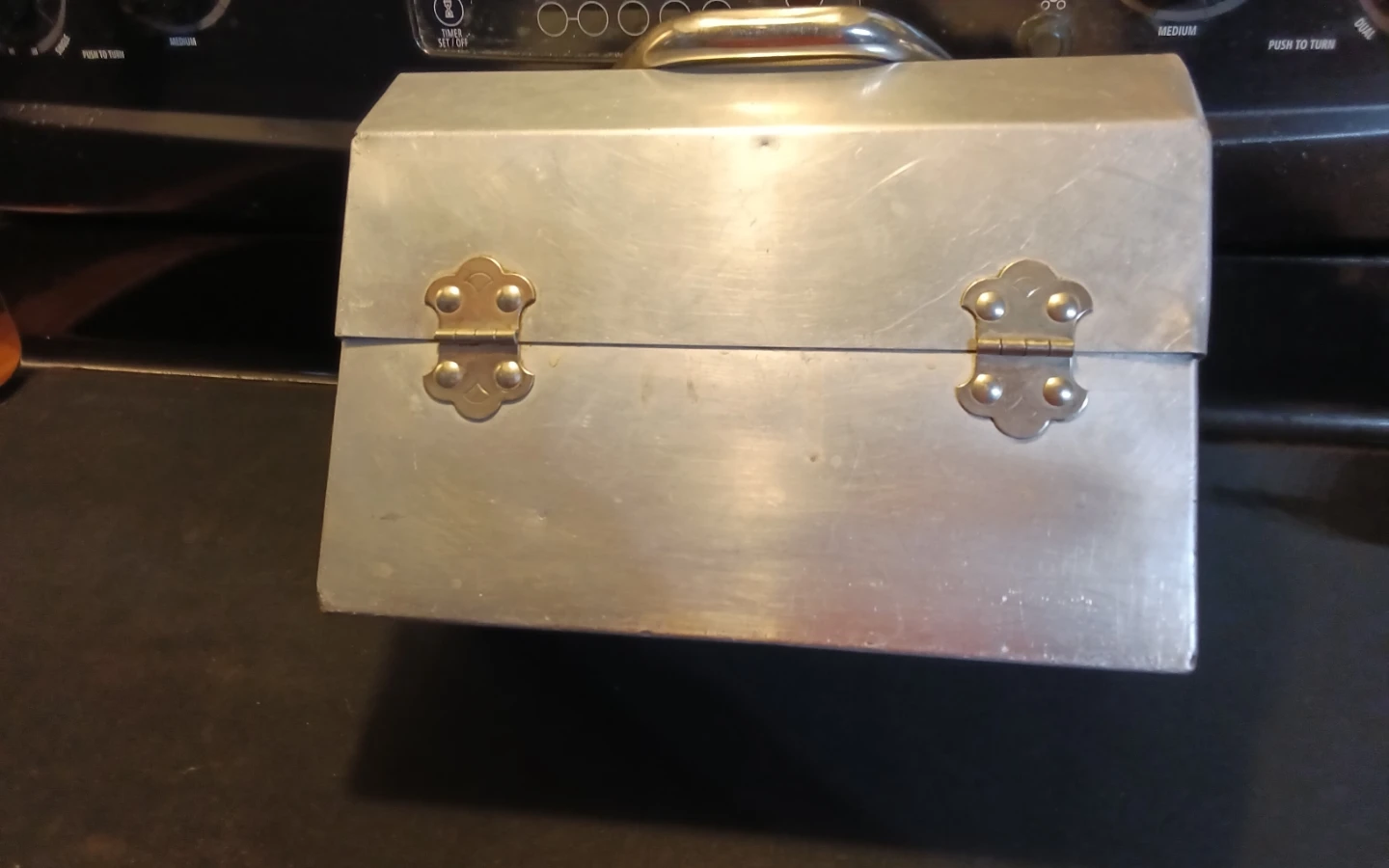 Vintage L. May Mfg. Sudbury Aluminum Miner’s Lunch Box