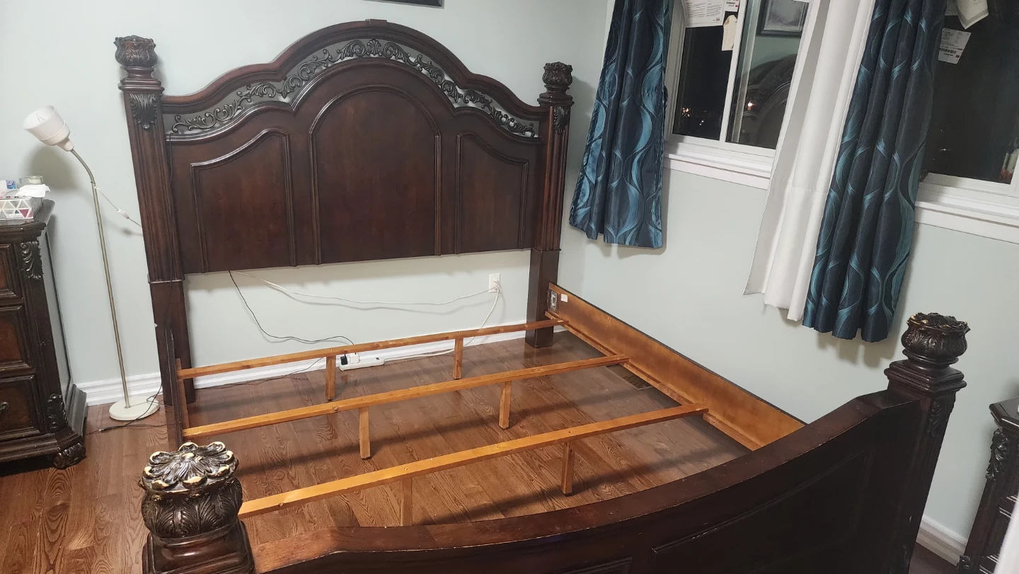 Solid Wood King Size Bed Frame - photo 3