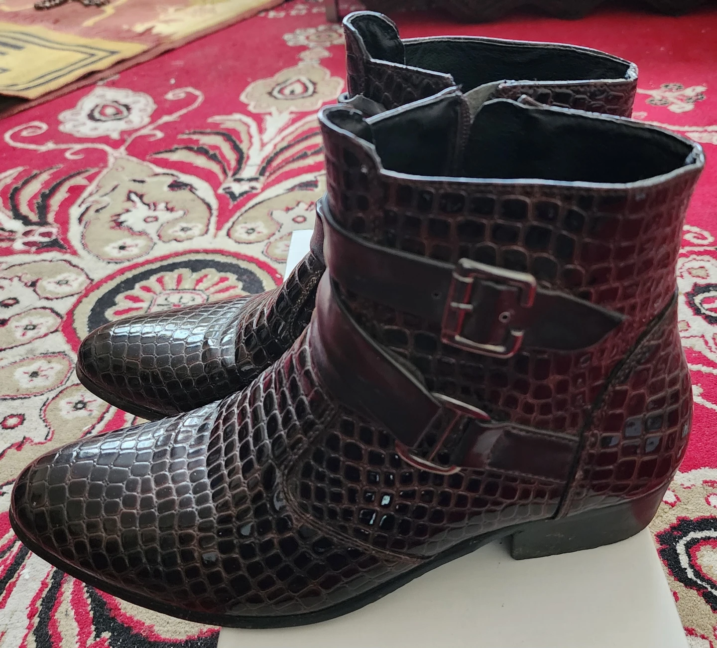 Women's Faux Croc / Reptile Embossed Ankle Boots – Size EU 41 - photo 2