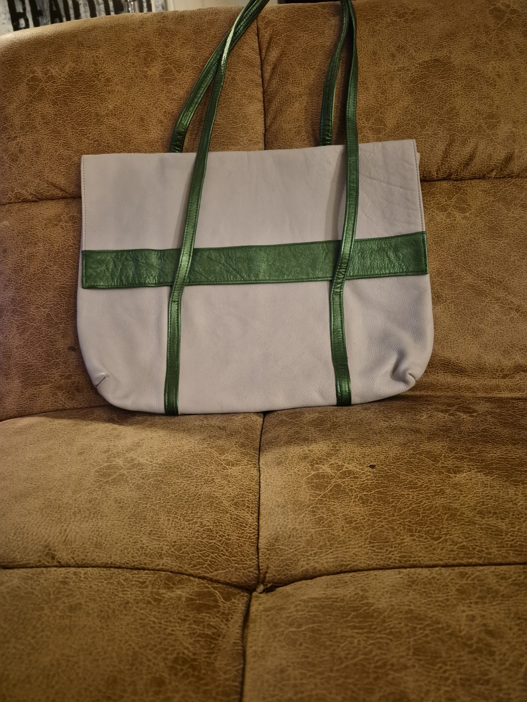 Two-Tone Leather Laptop Bag - photo 4