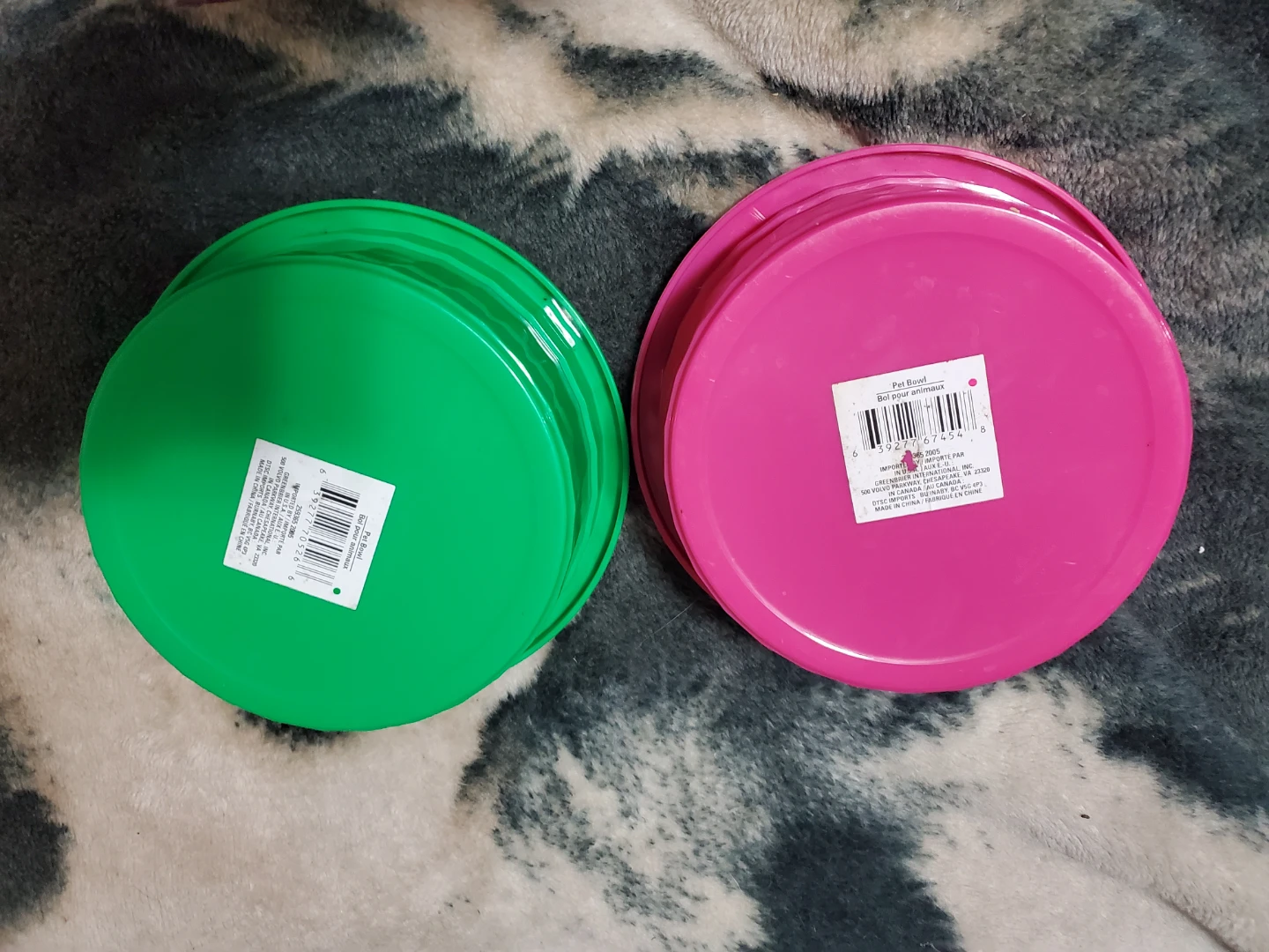 Plastic pet dishes