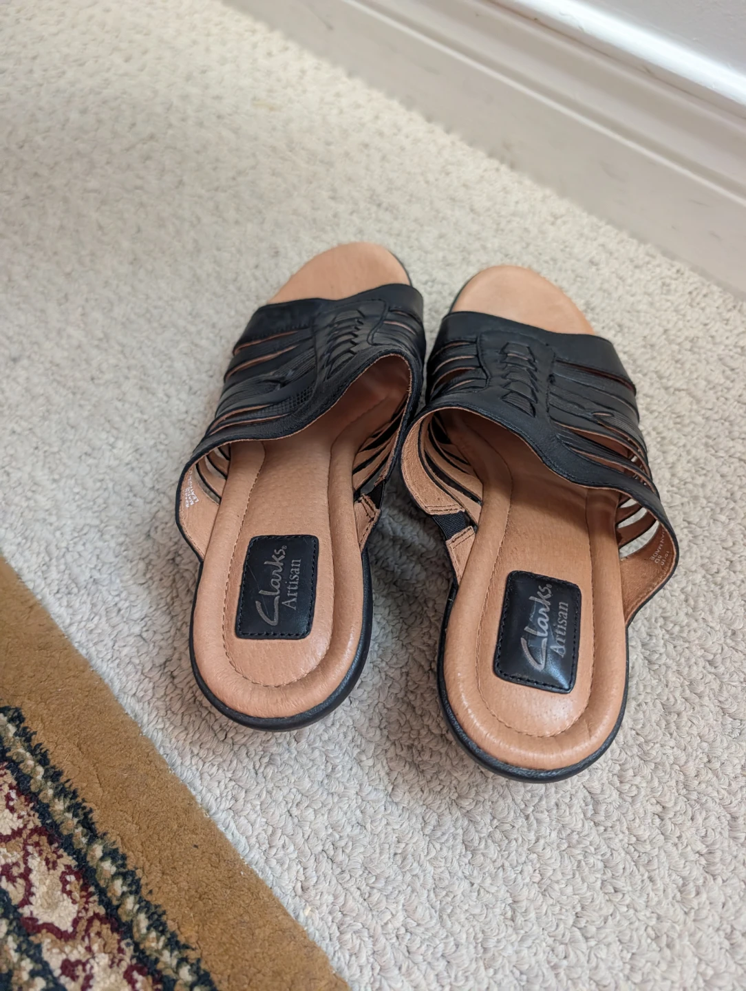Clarks Artisan Black Leather Sandals