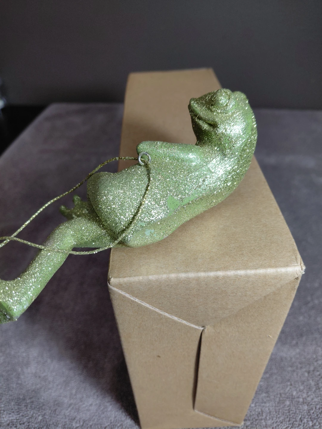 Sexy Green Glitter Frog Christmas Ornament - photo 4