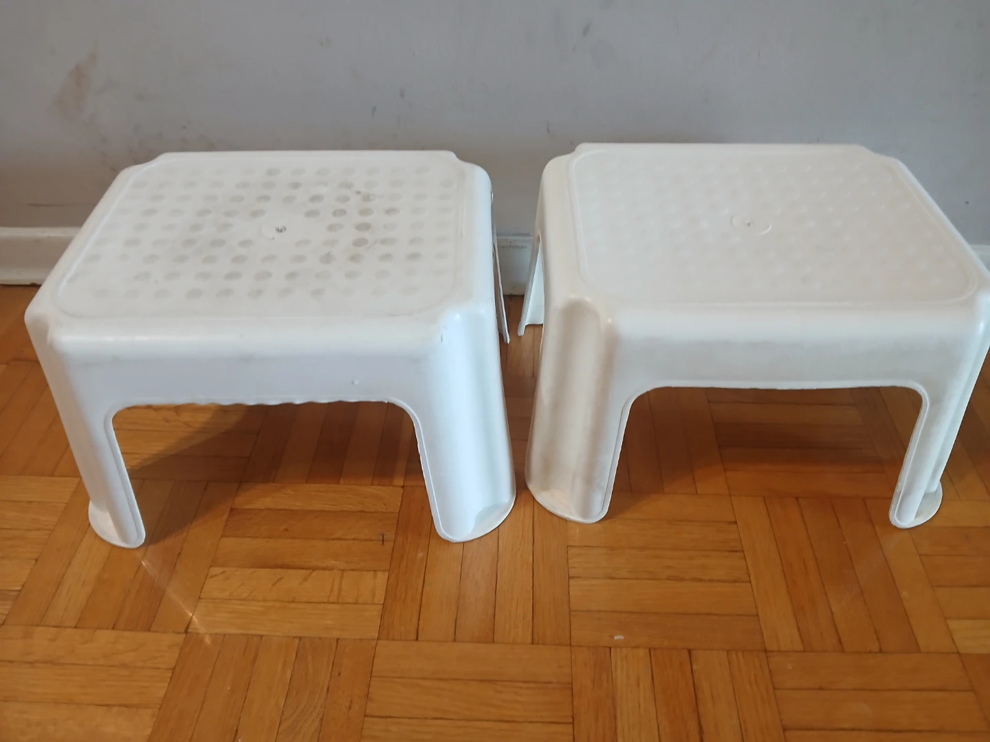 Two  Trofast White Step Stools