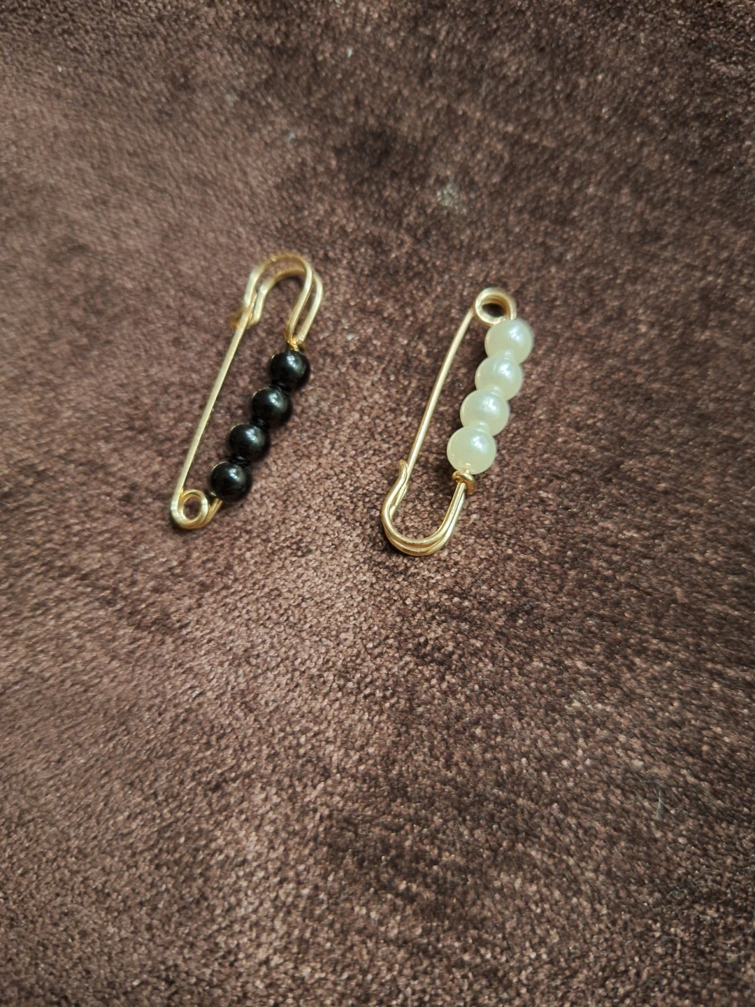 Set of Two Decorative Bead Safety Pins