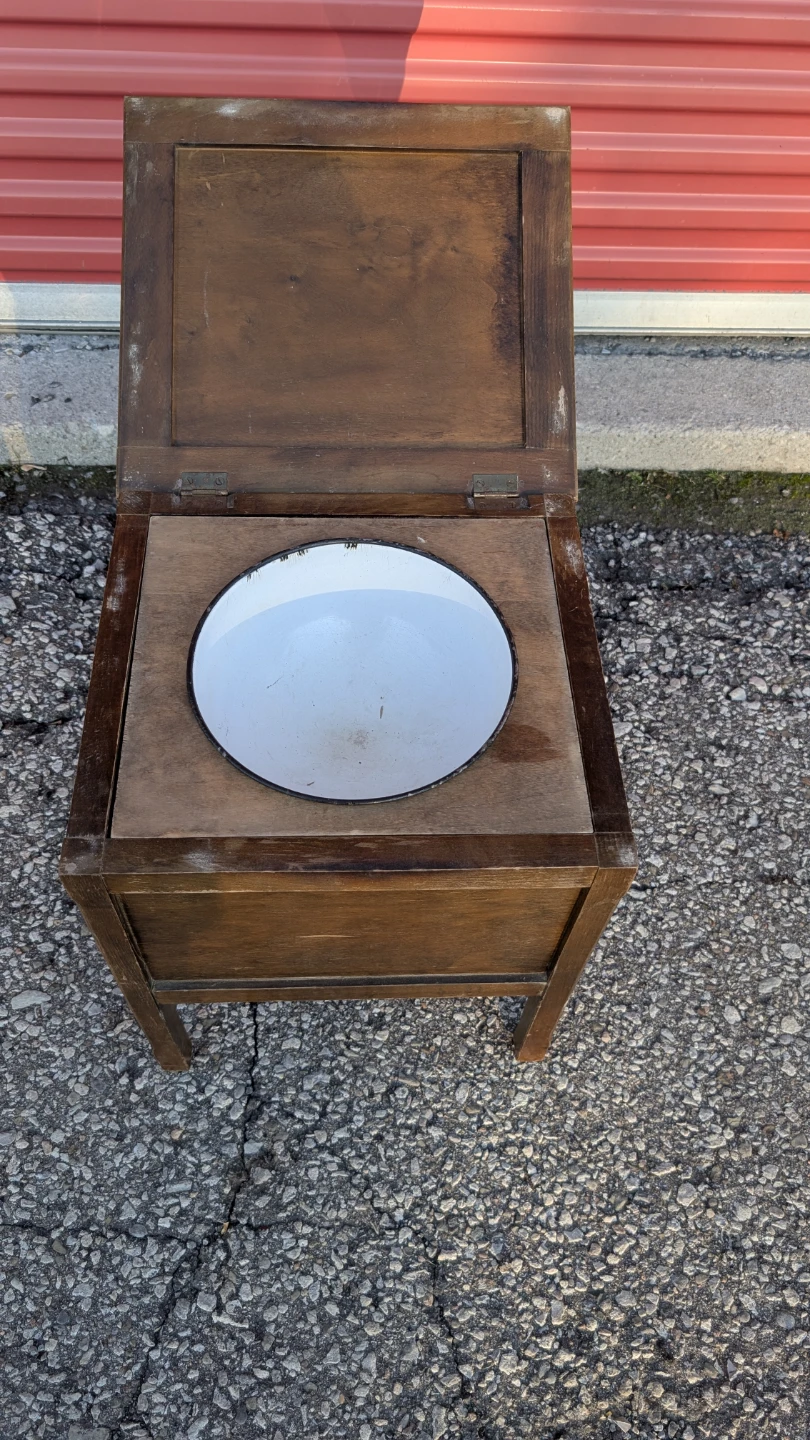 Vintage Wooden Commode Chair