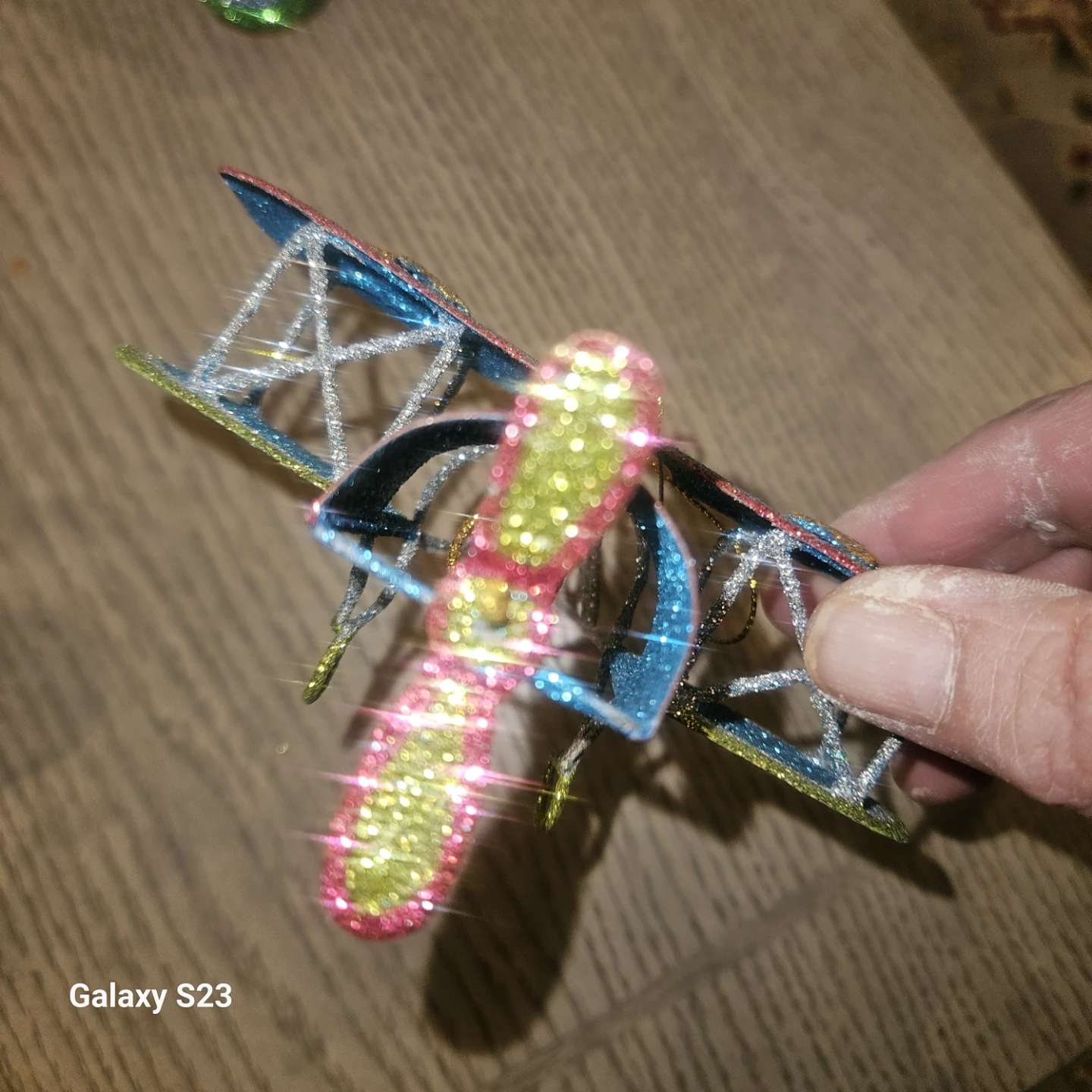 Glittery Airplane Christmas Tree Ornament - photo 2