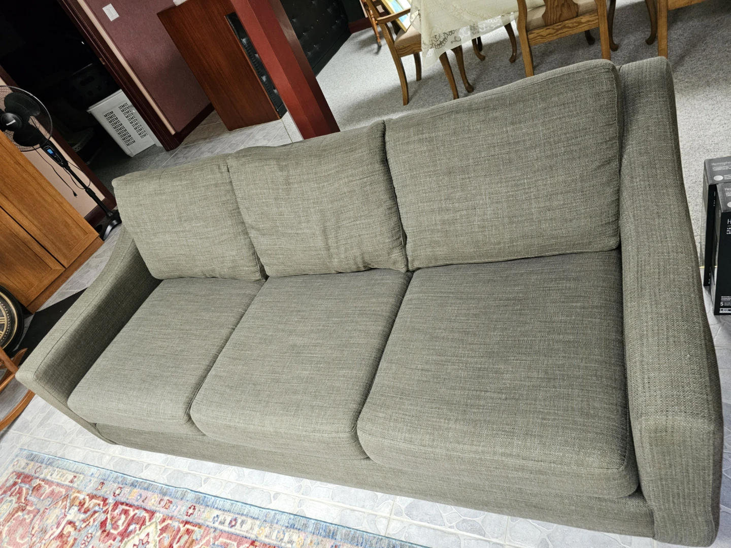 Three-Seater Sofa in Olive  Green - photo 3
