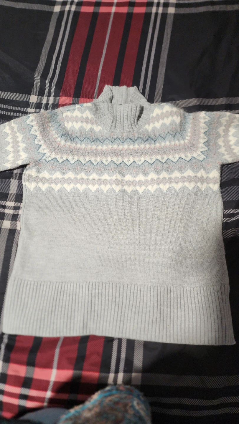 Light Blue Fair Isle Mock Neck Sweater - photo 2