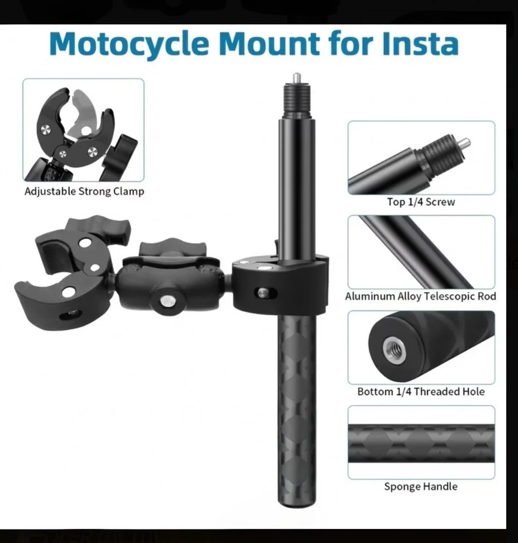 Invisible stick clamps mount ebike motorcycle GoPro Insta360 - photo 5