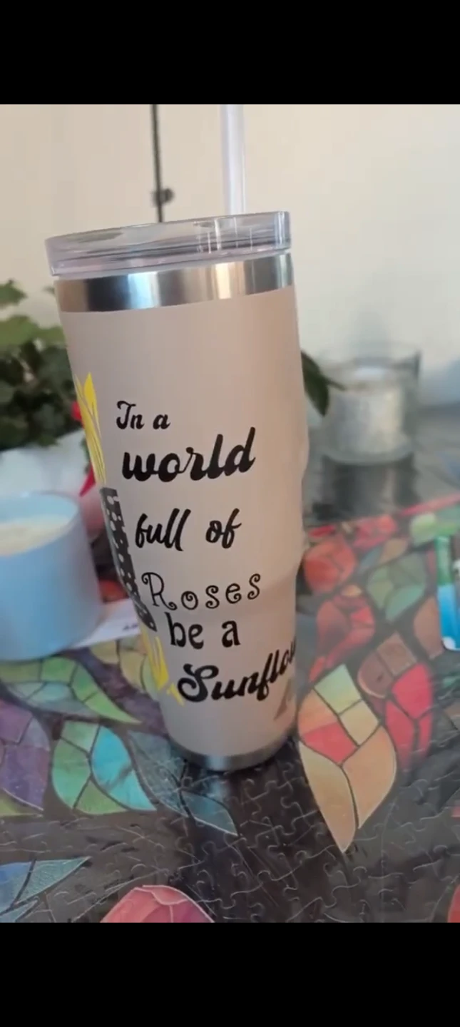 Sunflower Stainless Steel Tumbler