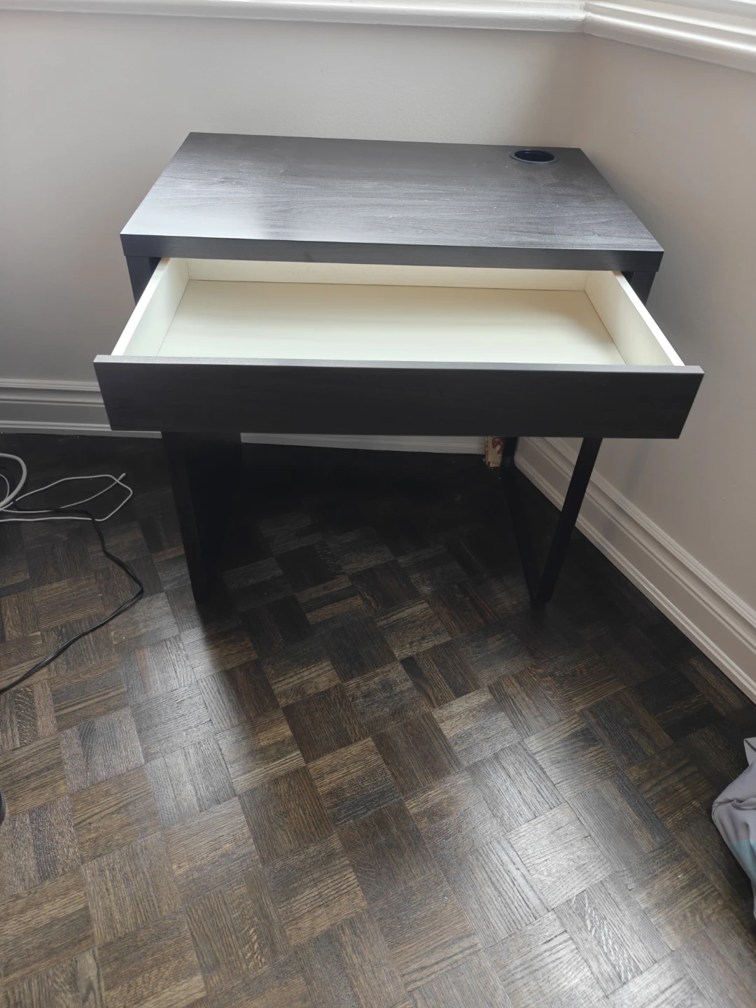 IKEA Black Computer Desk with Drawer - photo 5