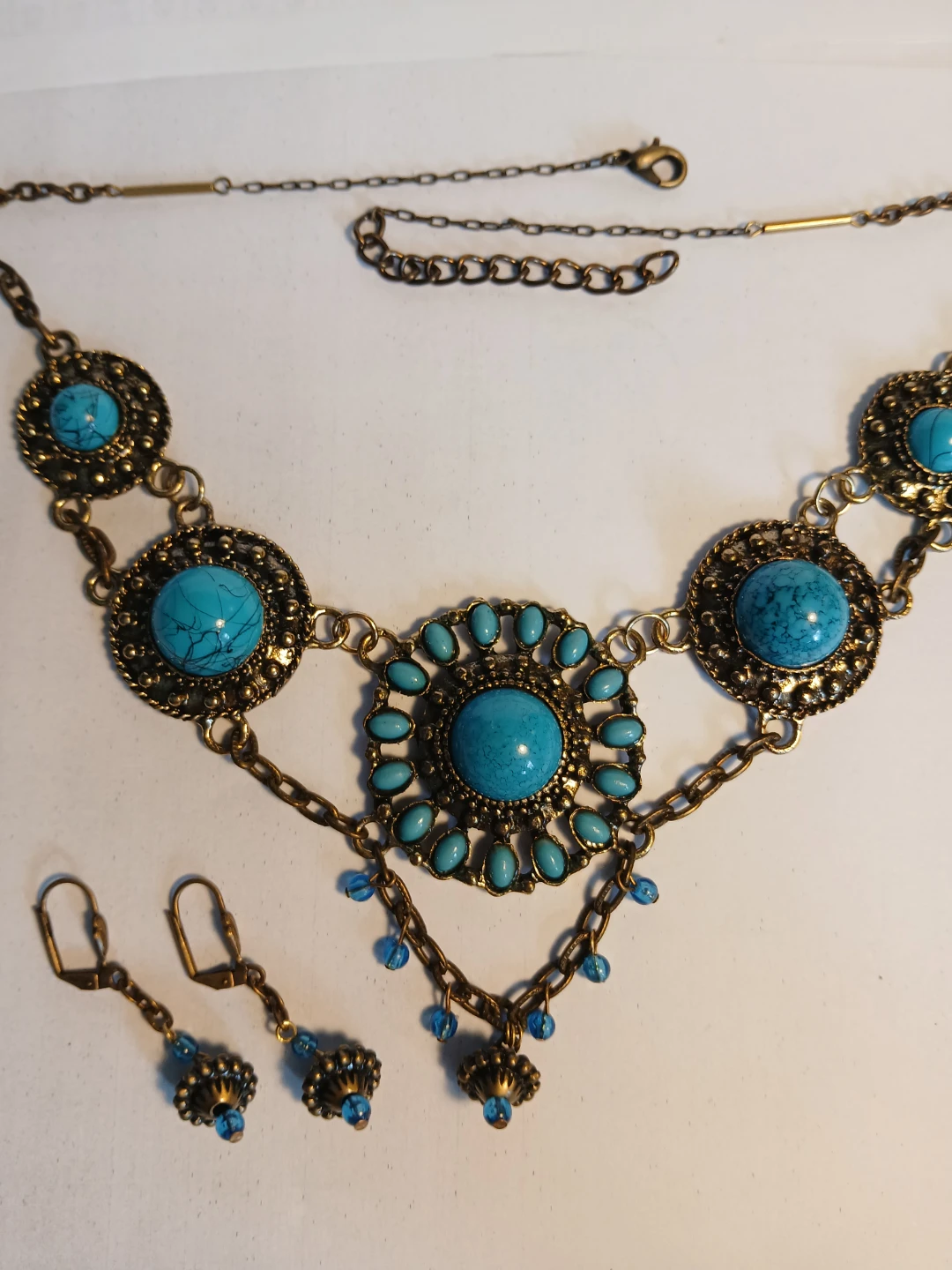 Turquoise Style Necklace and Earring Set - photo 4