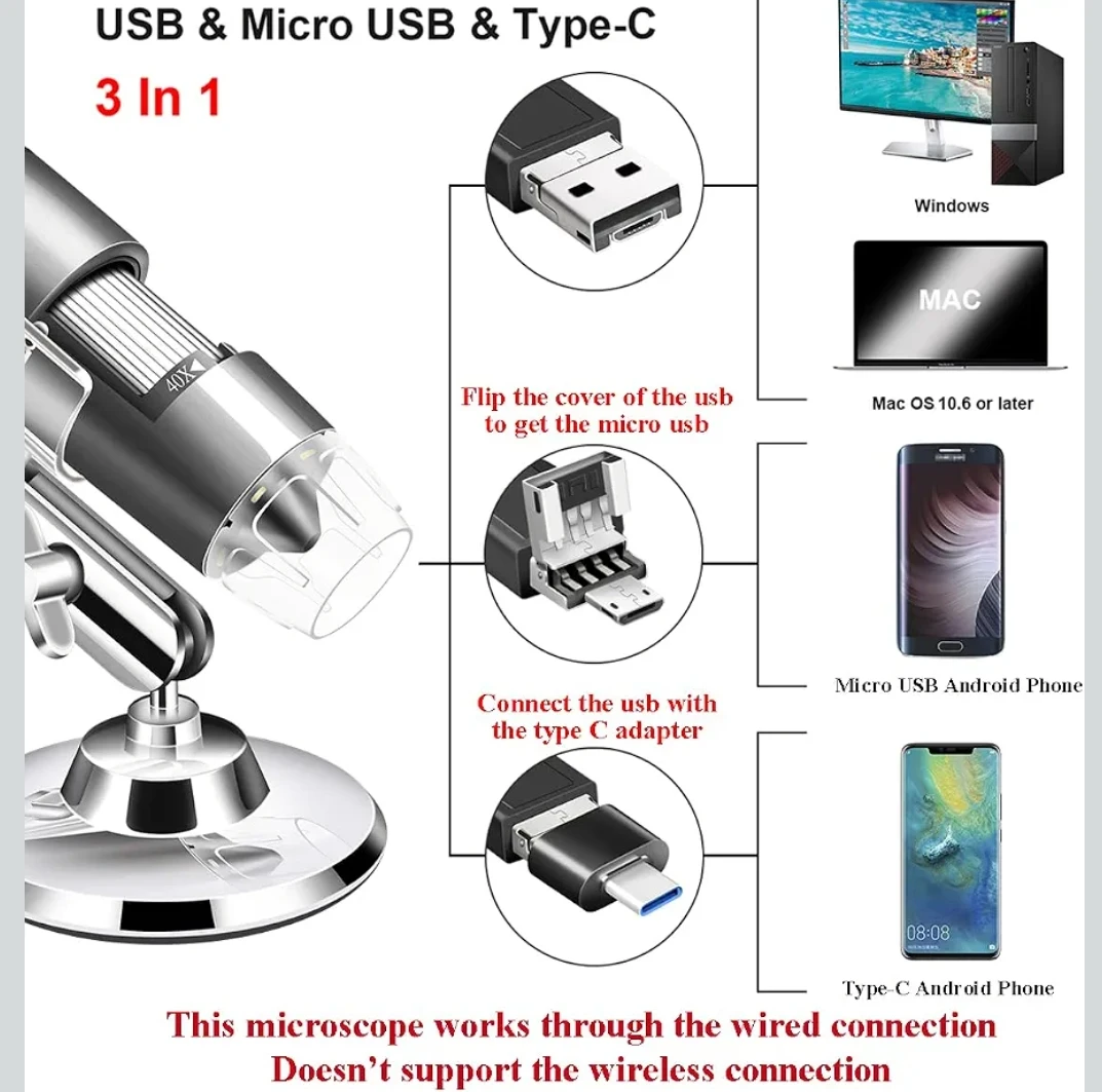Digital USB Microscope with Adjustable Stand - photo 4