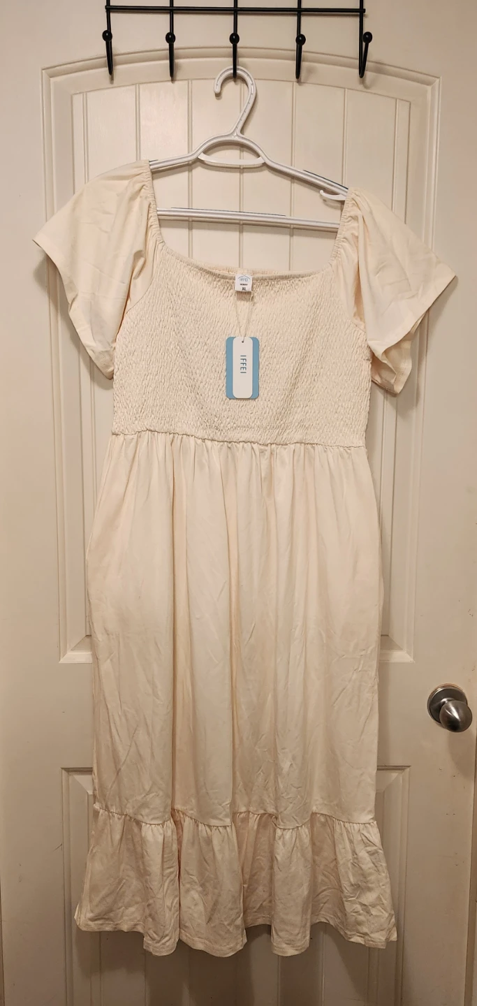 IFFEI Cream Midi Dress - Size XL