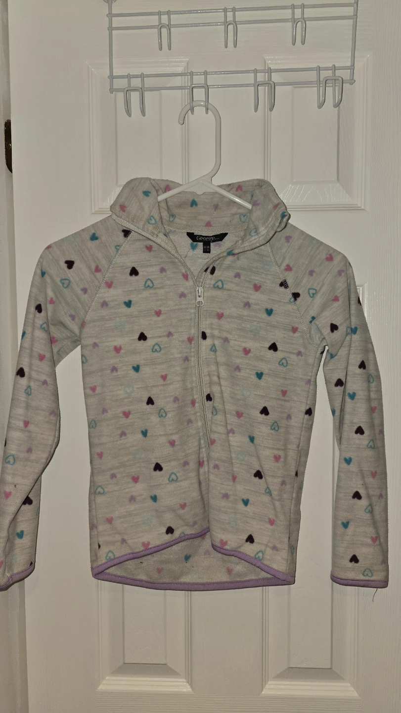 George Heart Print Fleece Jacket