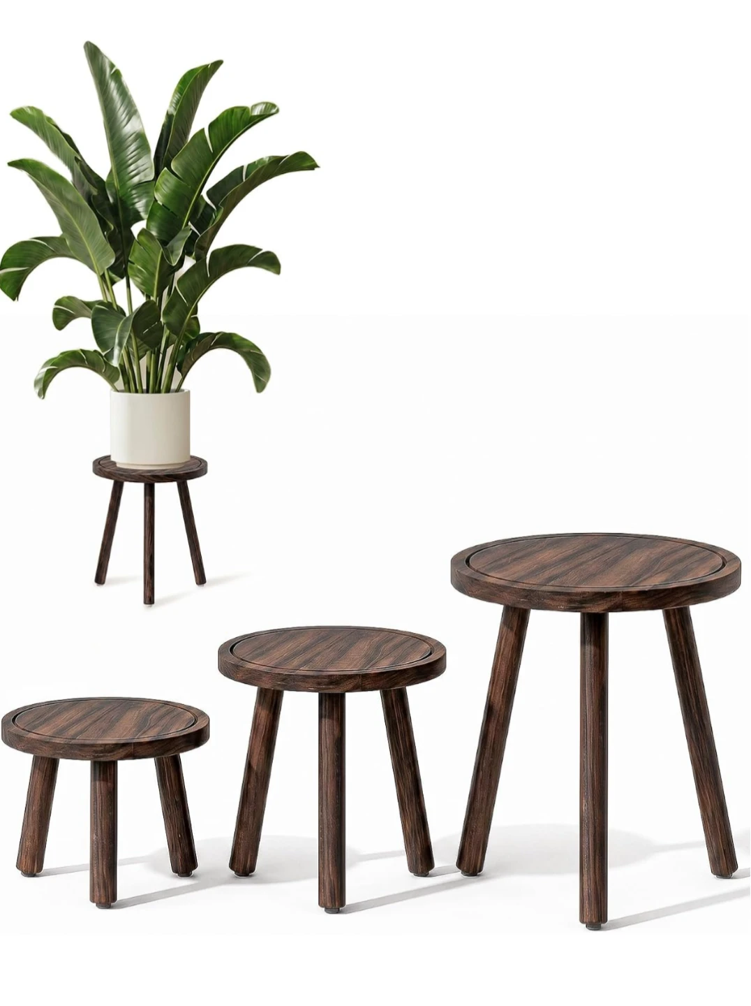 Bamworld Wooden Plant Stand Set