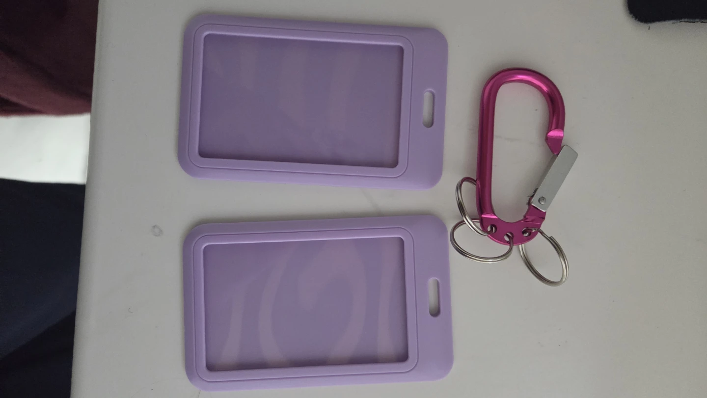 Two Lavender ID Badge Holders with Carabiner
