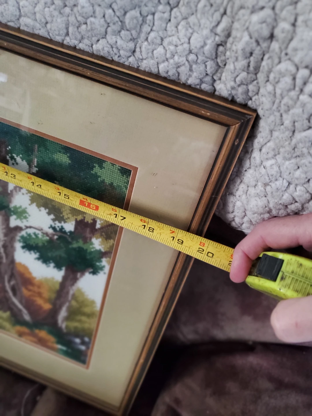 Framed Forest Landscape Cross-Stitch - photo 3
