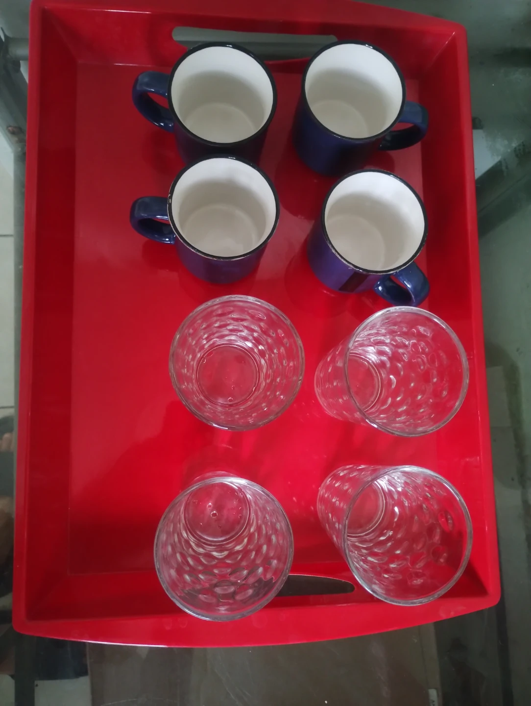 Tray and tea cups