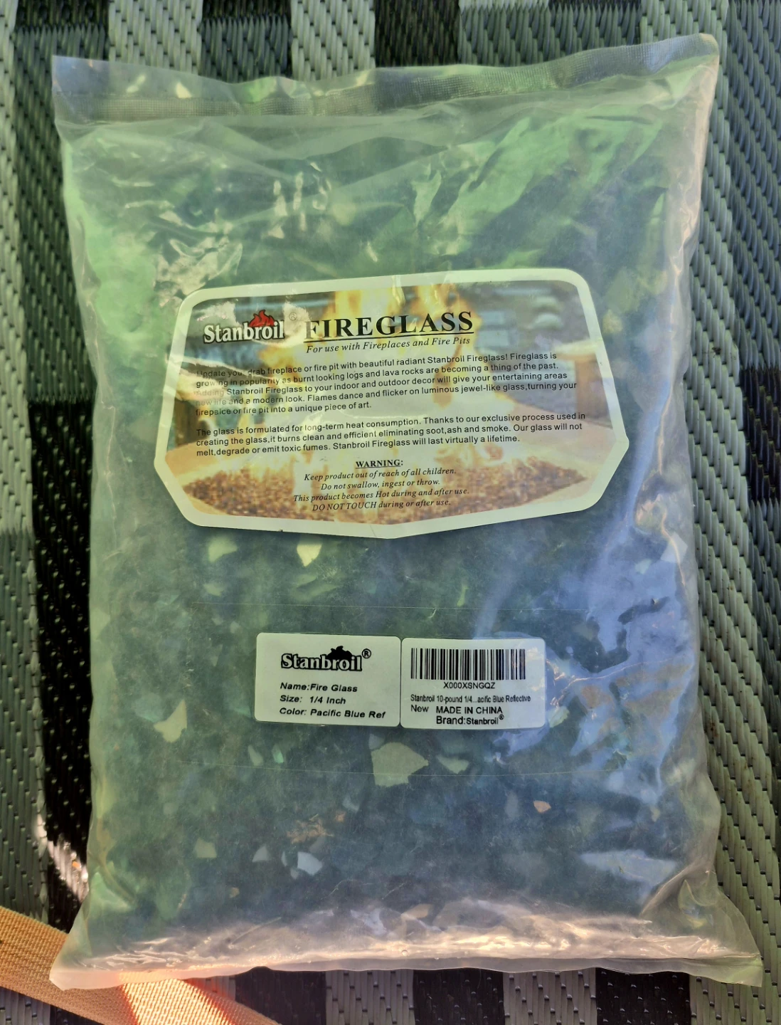 Stanbroil 10lbs Tempered Fire Glass 1/4" Pacific Blue - photo 3