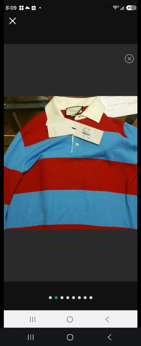 Gucci Wool Striped Long Sleeve Polo Shirt