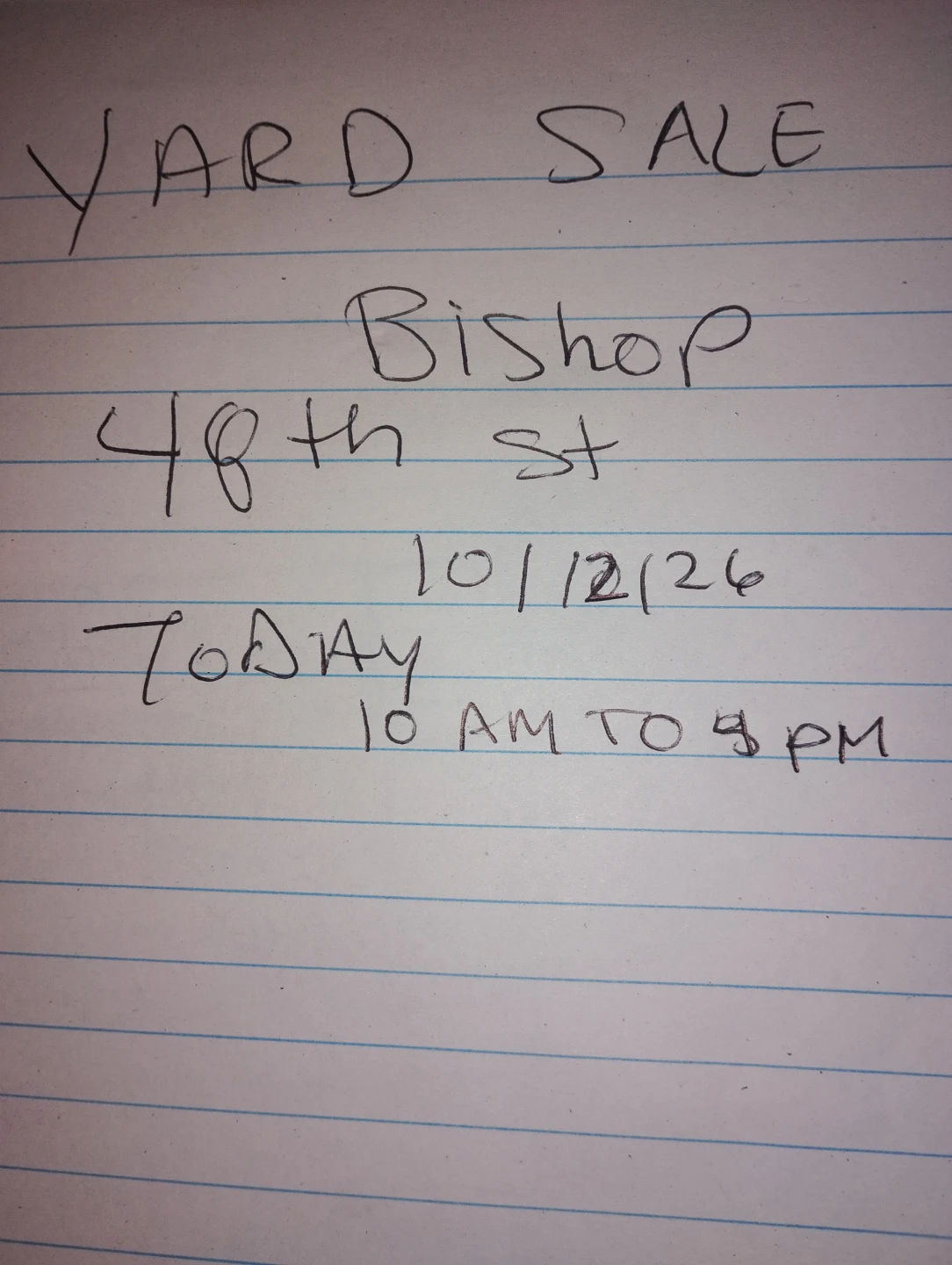 Today yard sale
