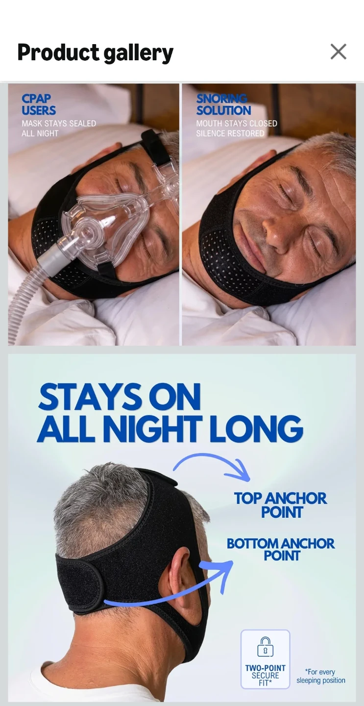2 Chin Straps for Wellness - Black