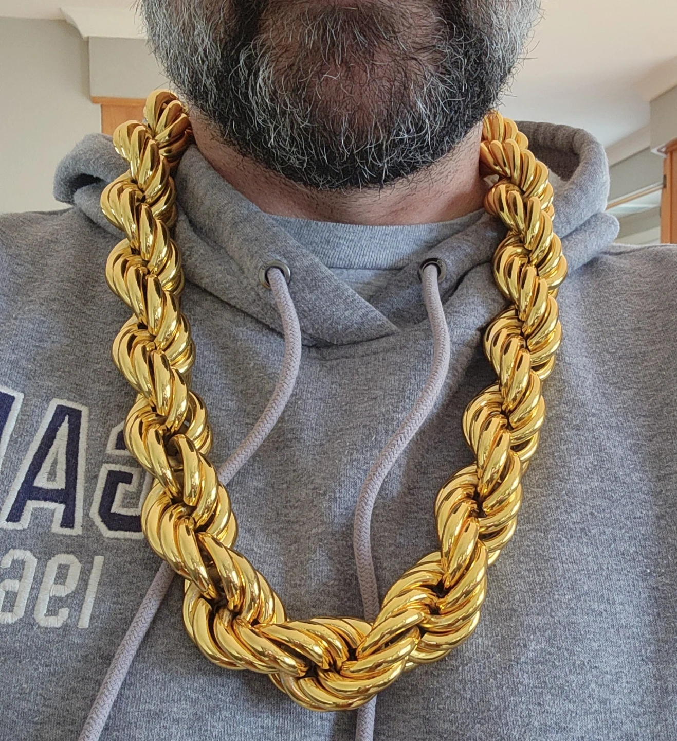 Oversized Gold-Tone Rope Chain Necklace