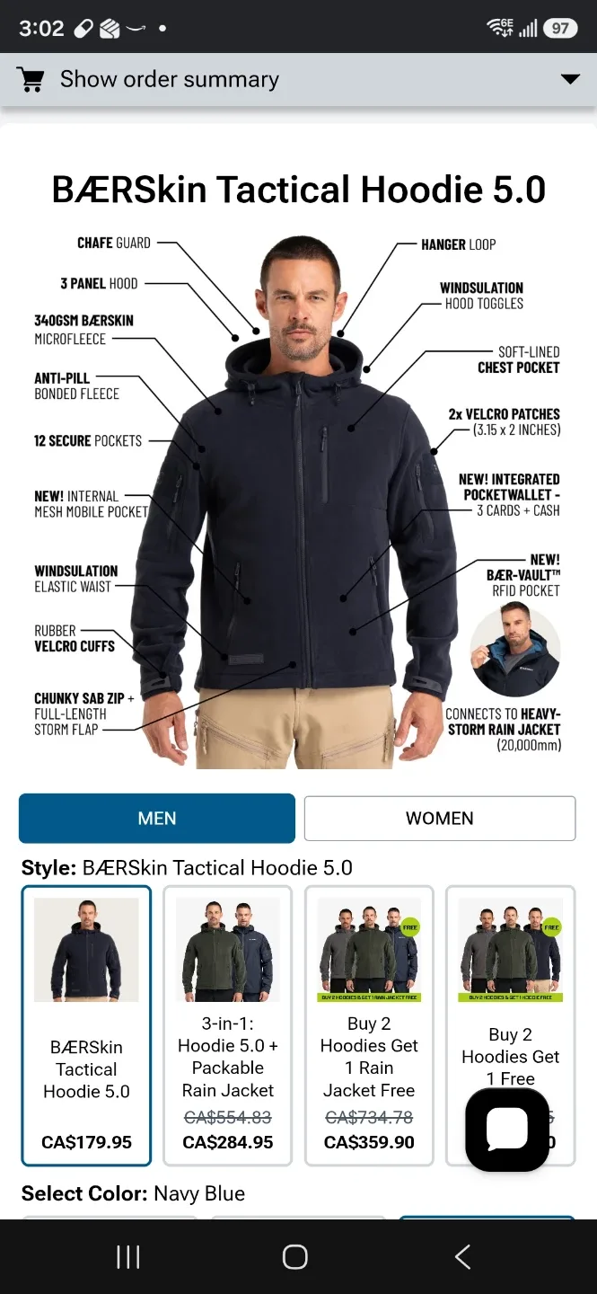 Brand-new Bearskin Tactical Fleece Hoodies (size S and M) - photo 2