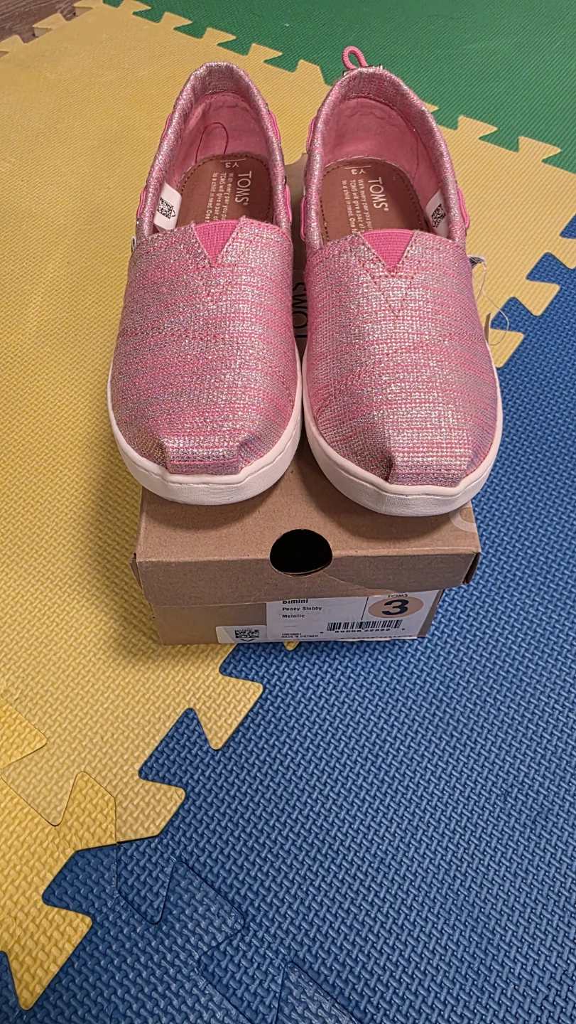 TOMS Bimini Kids Shoes - Metallic Peony - Size 3