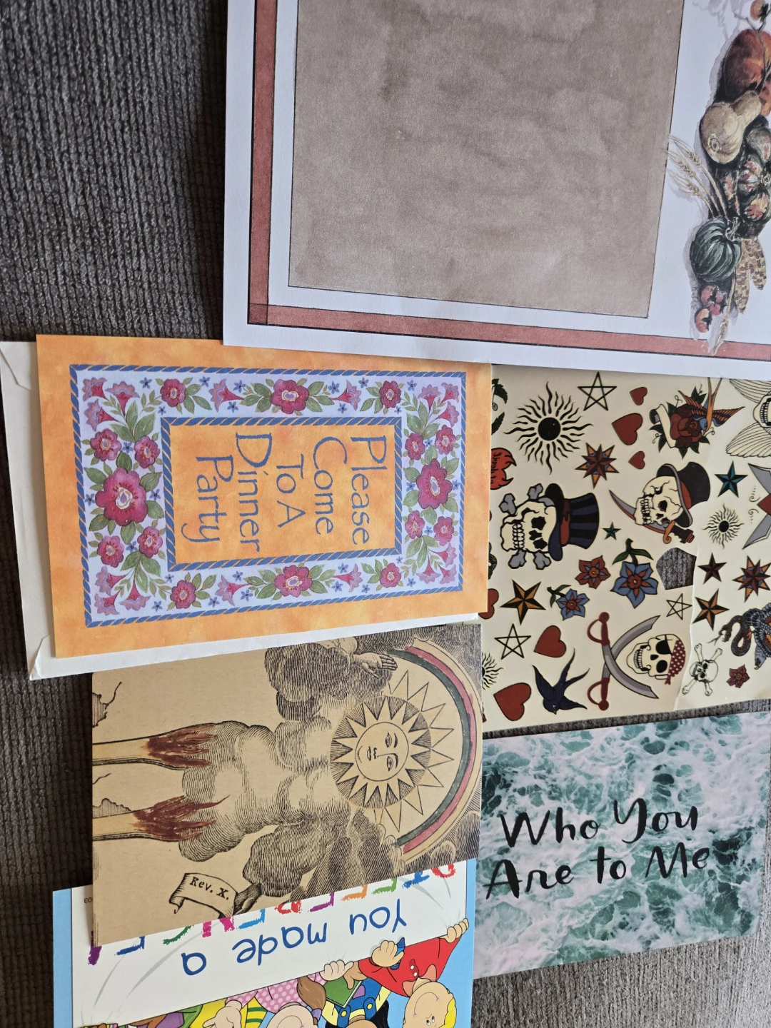 Scrapbooker/Journaler: stickers, random cards