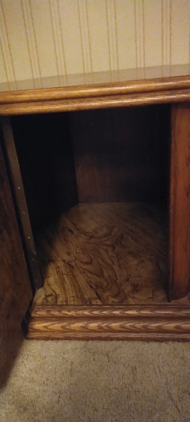 Hexagonal wooden side table - photo 2
