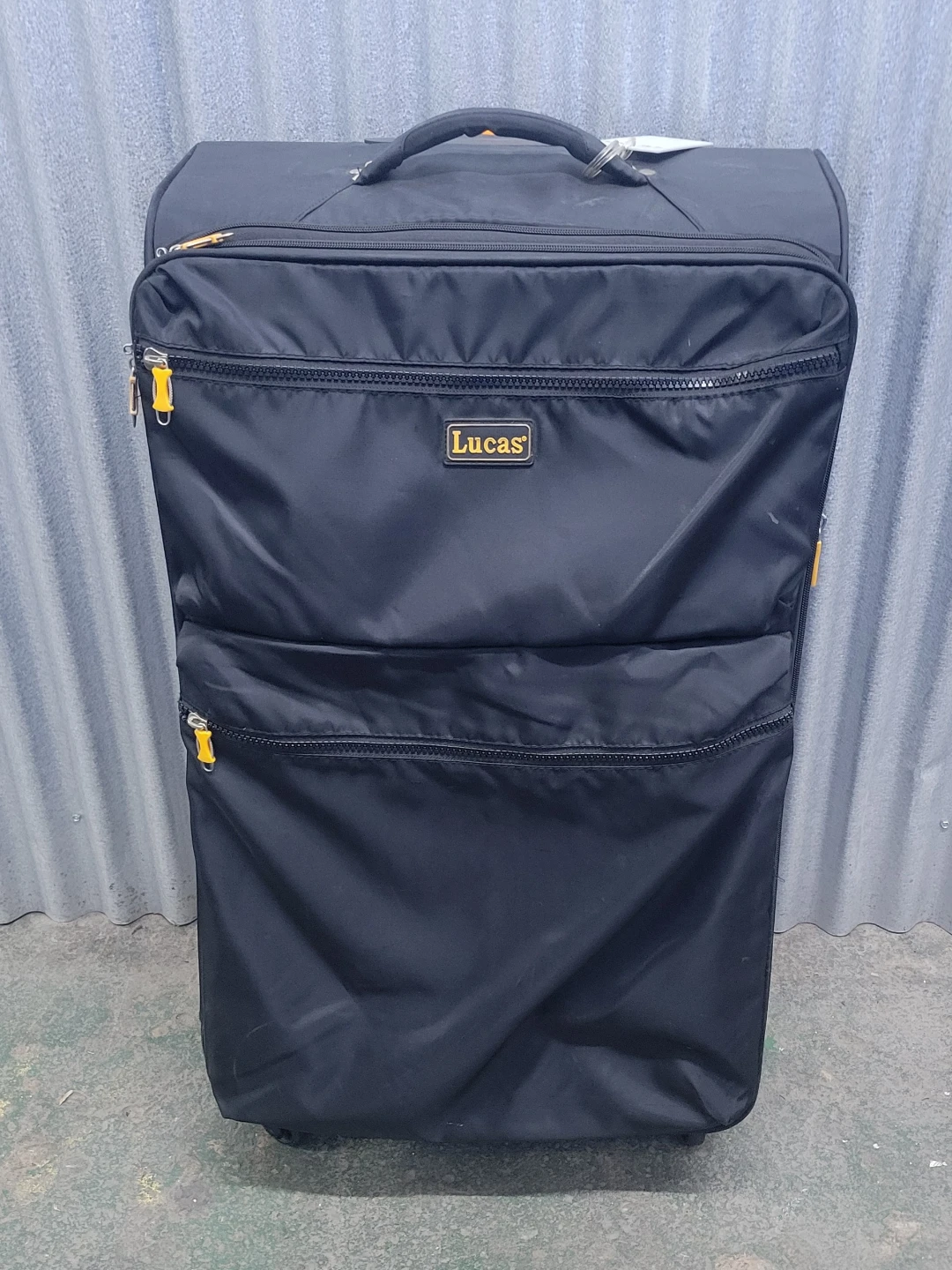 Lucas Big Black Rolling Suitcase