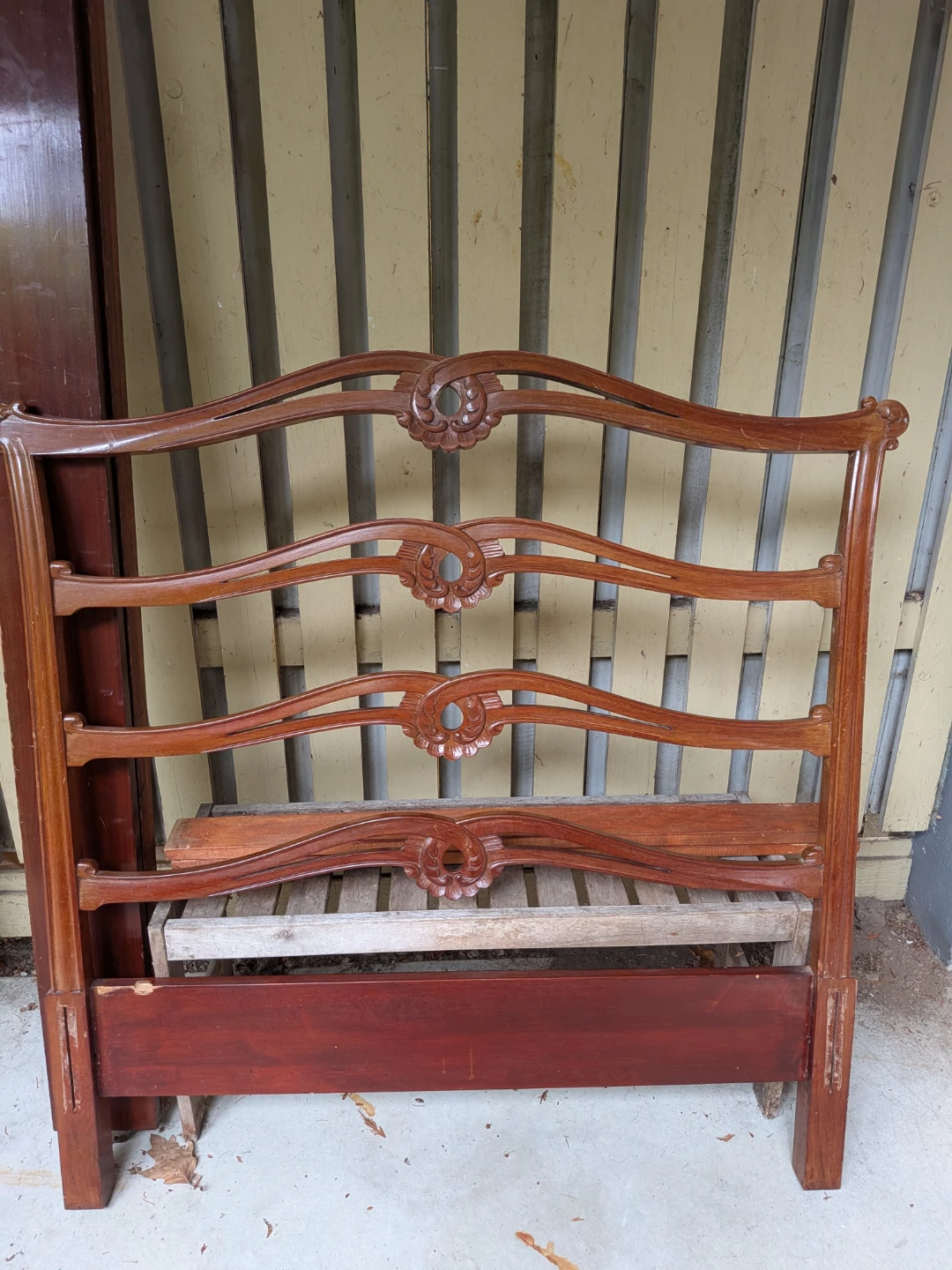 Vintage wooden Twin bead with headboard and footboard - photo 3