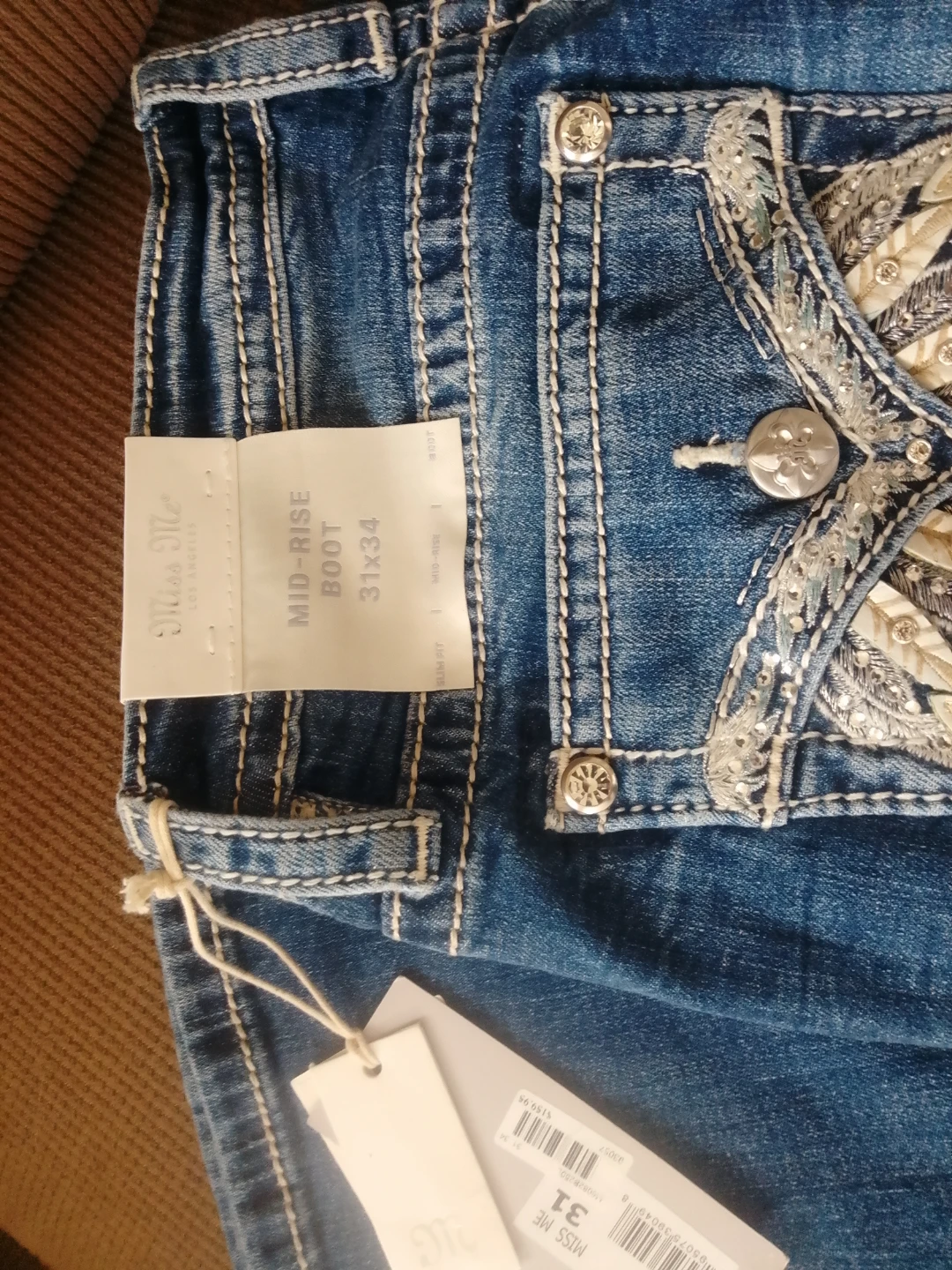 New Miss Me Mid-Rise Bootcut Jeans Size 31 Length 34 - photo 3